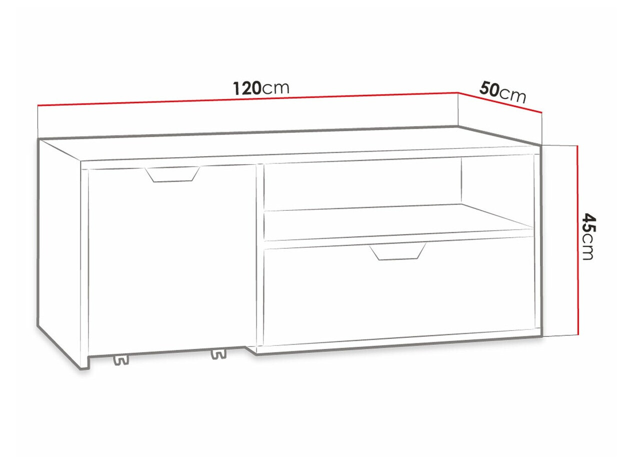 TV-meubel Tenmele 109 (Grijs + Grafiet)