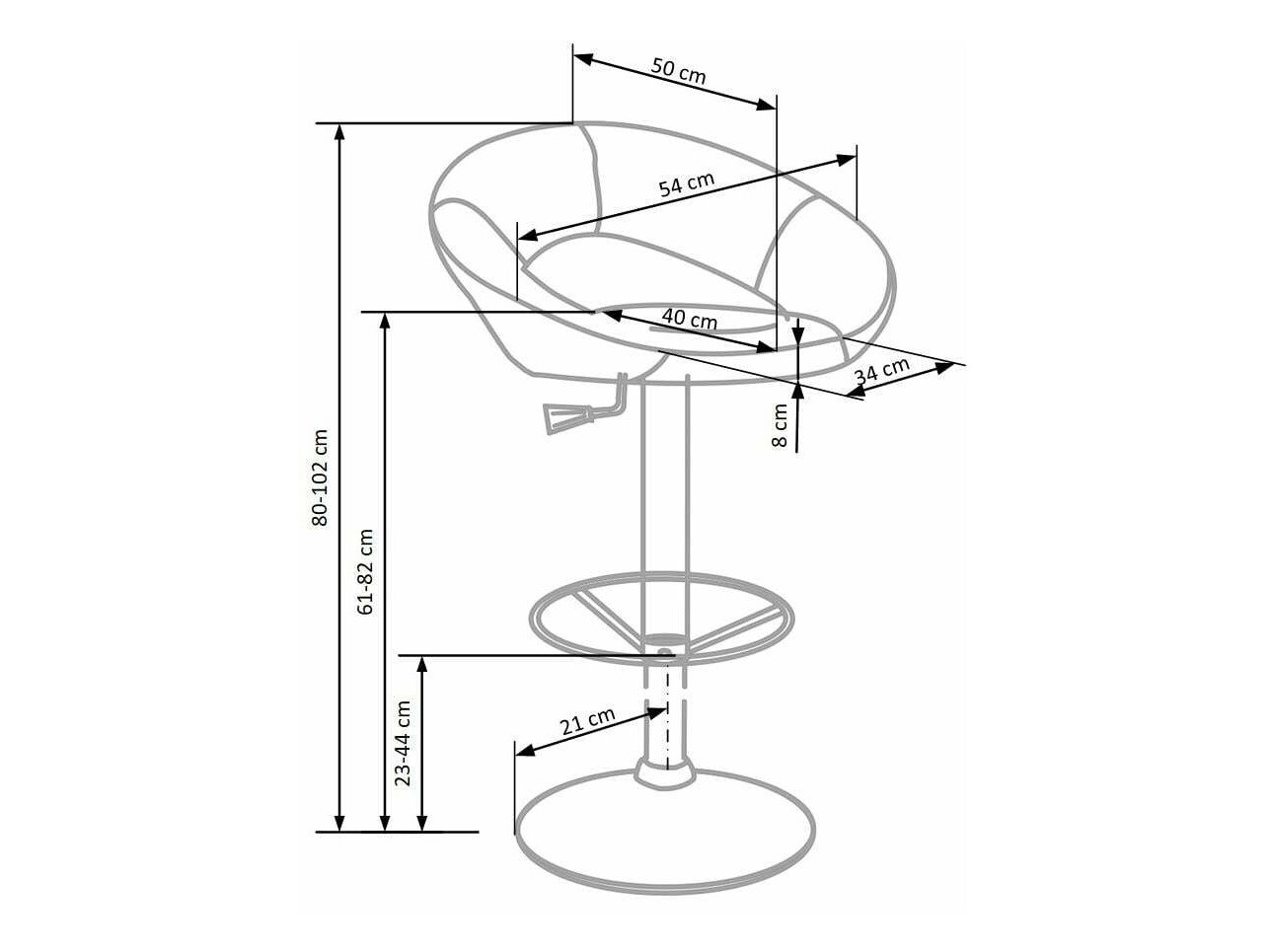 Counterstoel Houston 452 (Zwart)