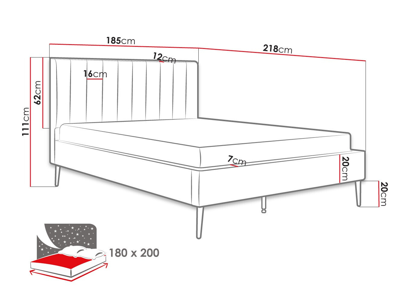 Bed Comfivo 351 (Crème)