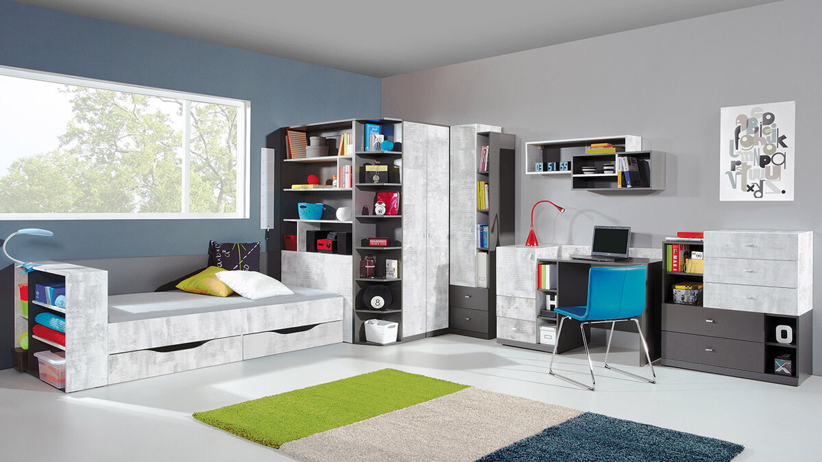 Wandplank Omaha F121 (Grafiet + Grijs)