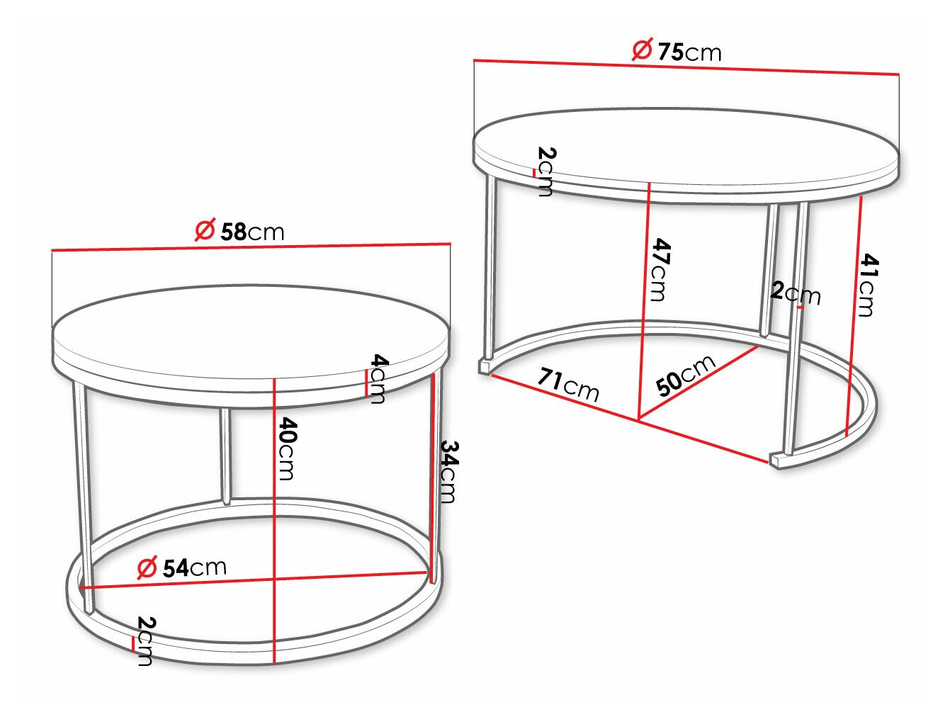 Salontafel set Oswego 103 (Craft eiken + Zwart)