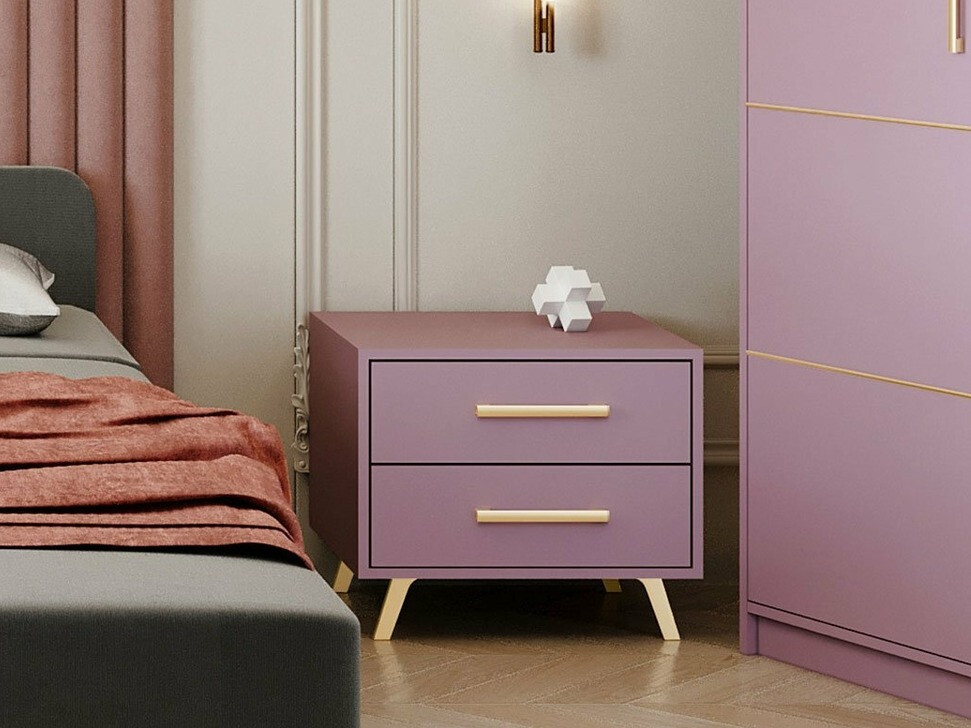 Nachtkastje Dortivu 119 (Paars + Gouden)
