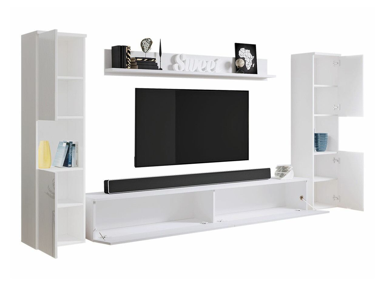 Woonkamerset Sarasota 131 (Donkergrijs + Glanzend wit)