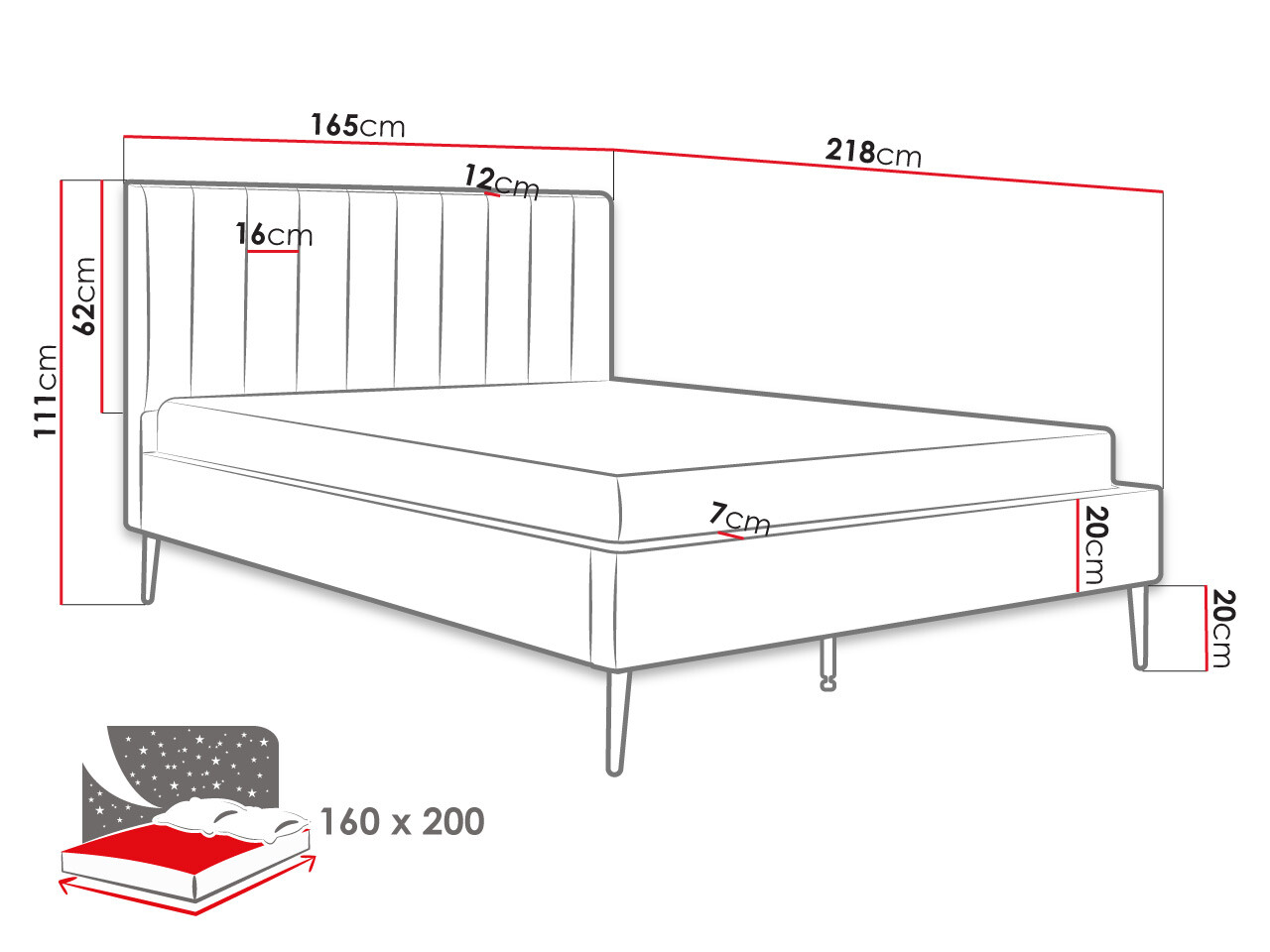 Bed Comfivo 351 (Crème)