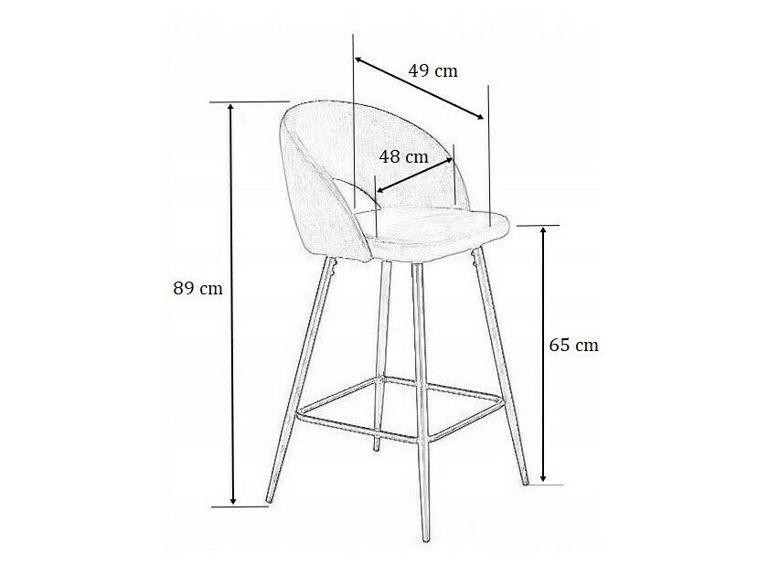 Counterstoel Houston 881 (Crème + Zwart)