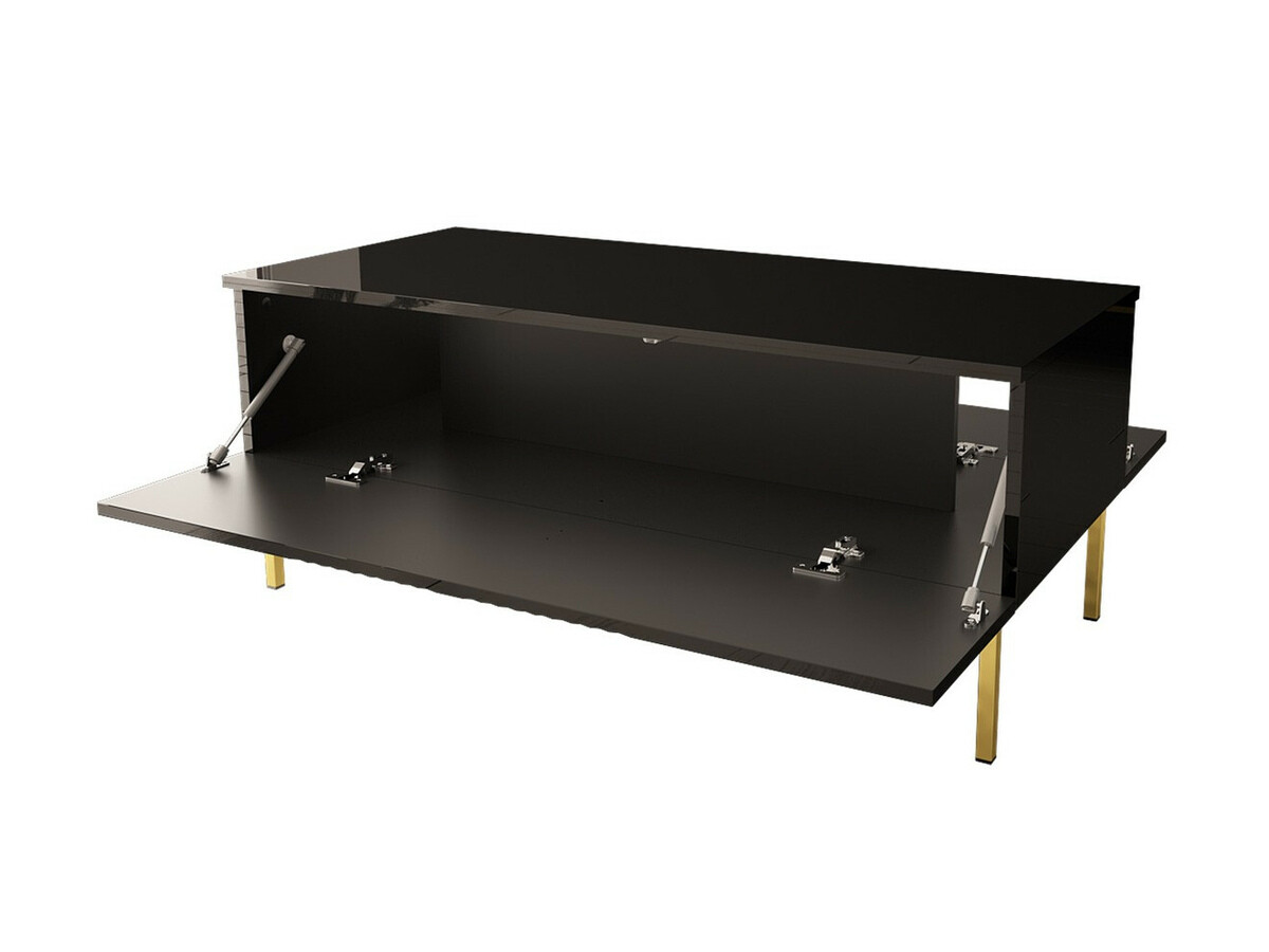 Salontafel Levelbu 100 (Zwart + Glanzend zwart)