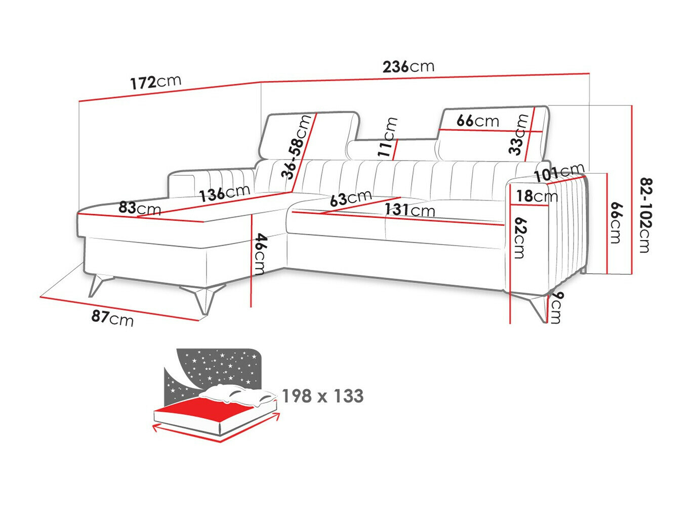 Hoekbank Columbus 191 (Poso 01)