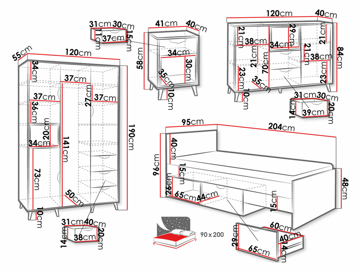De reeks van de kinderkamer Domvera 116