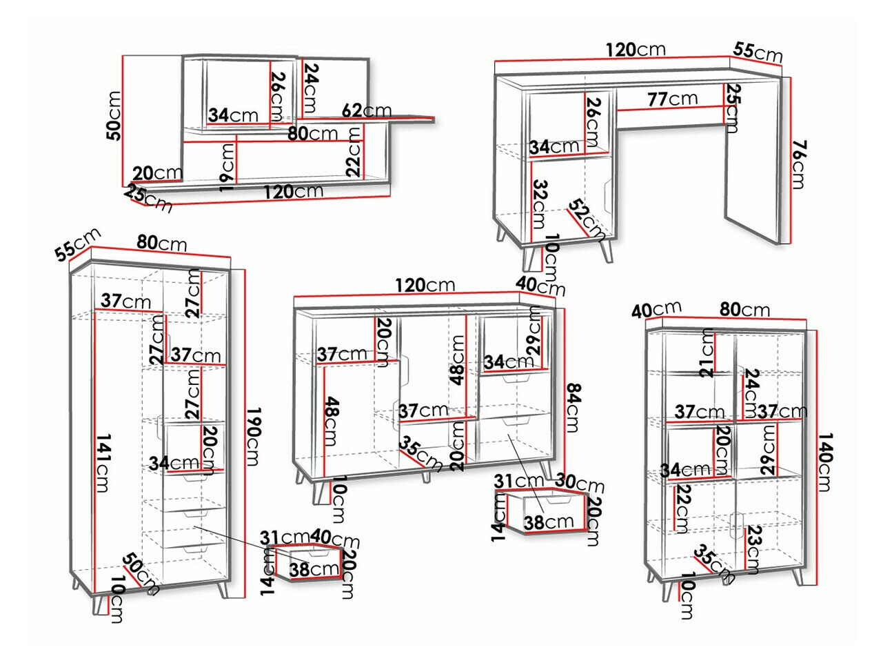 De reeks van de kinderkamer Domvera 117