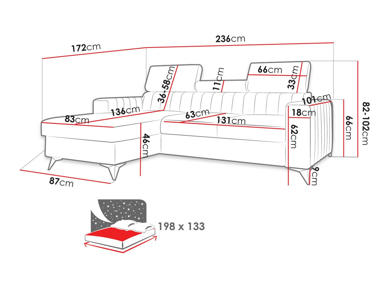 Hoekbank Columbus 191 (Poso 100)