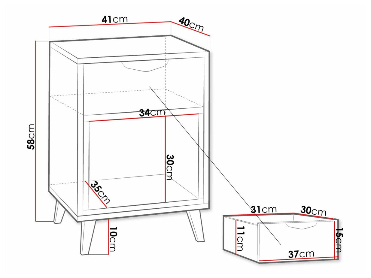 Nachtkastje Domvera 110