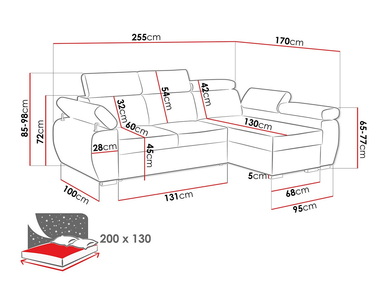 Hoekbank Columbus 192 (Poso 01)
