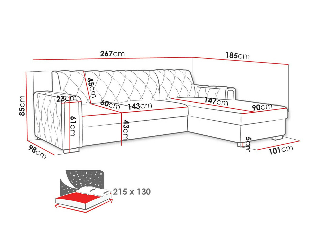 Hoekbank Columbus 203 (Paros 2)