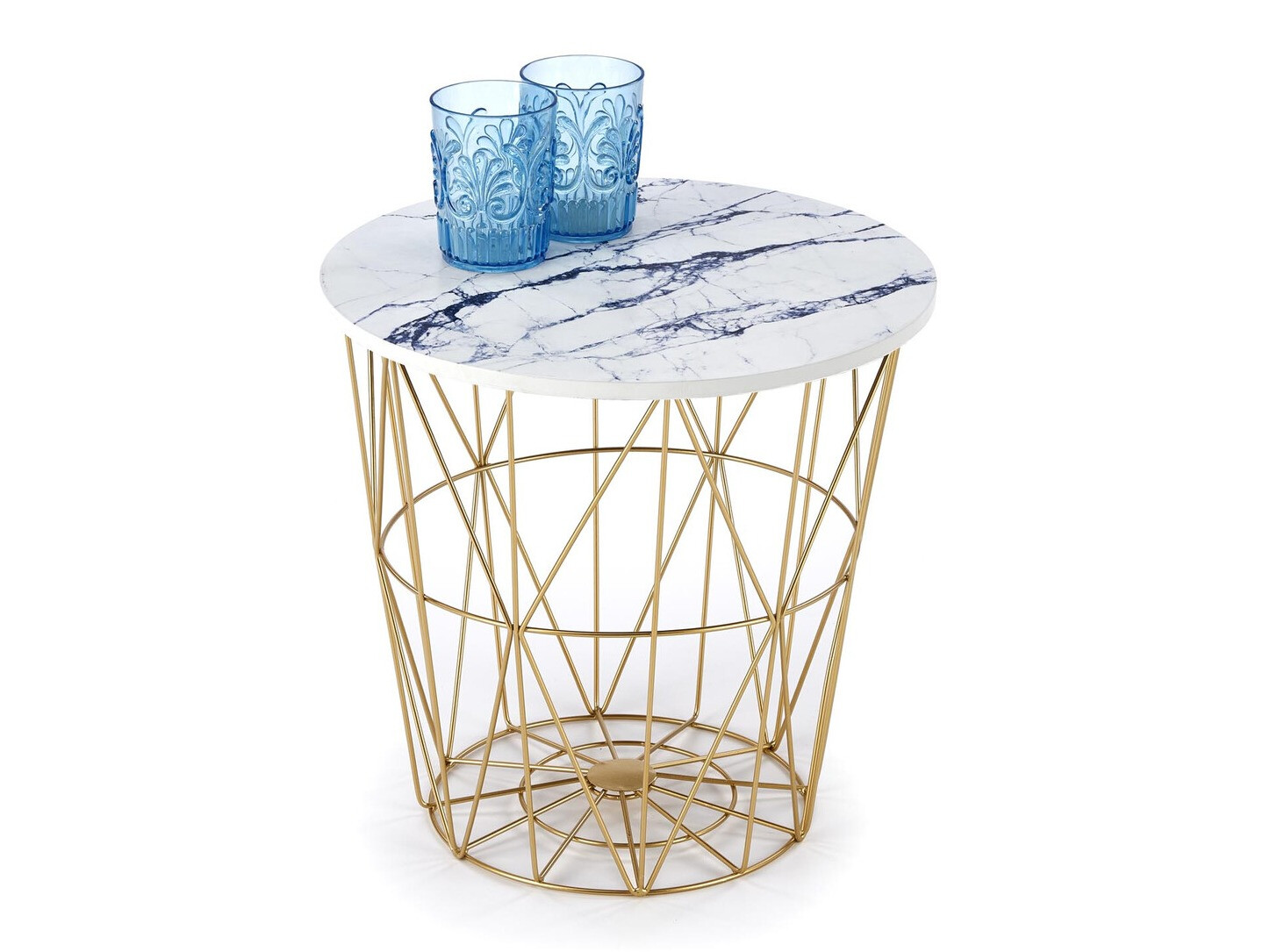 Salontafel Houston 1454 (Gouden + Wit marmer)