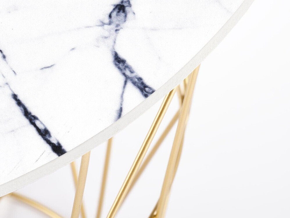 Salontafel Houston 1454 (Gouden + Wit marmer)