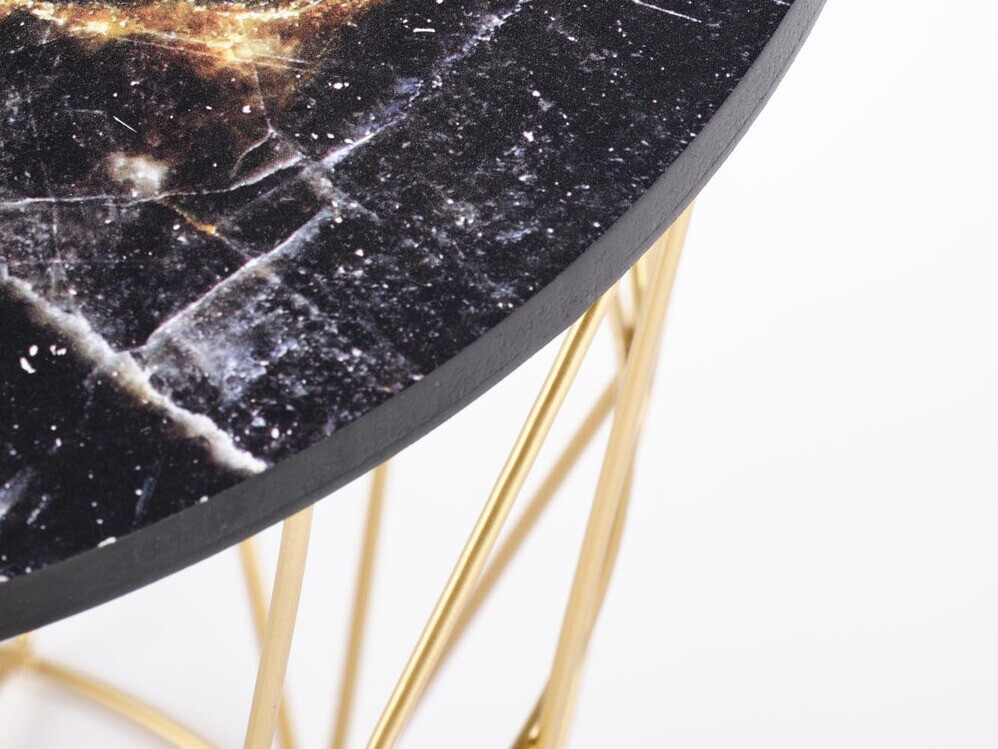 Salontafel Houston 1454 (Gouden + Zwart marmer)