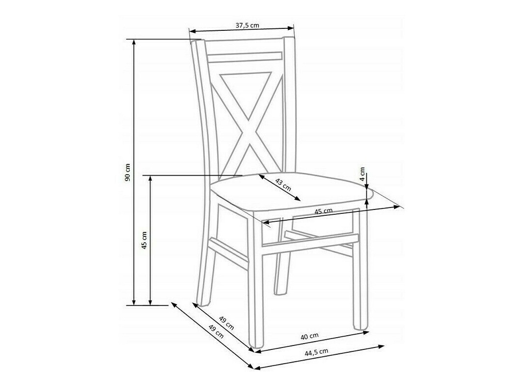 Stoel Houston 593 (Donker notenhout + Lichtbruin)