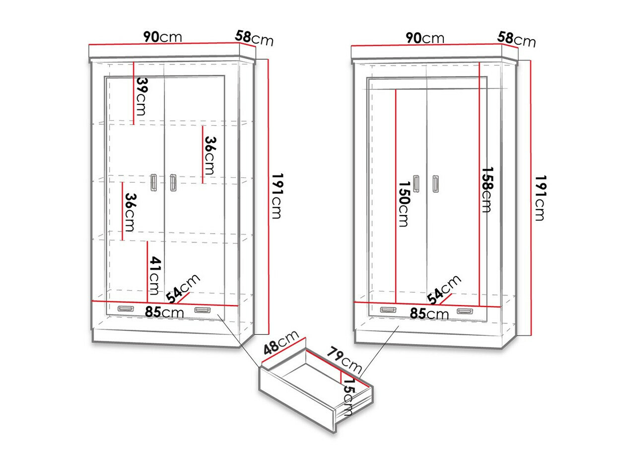 Kledingkast Lircava 106 (Lefkas eik)