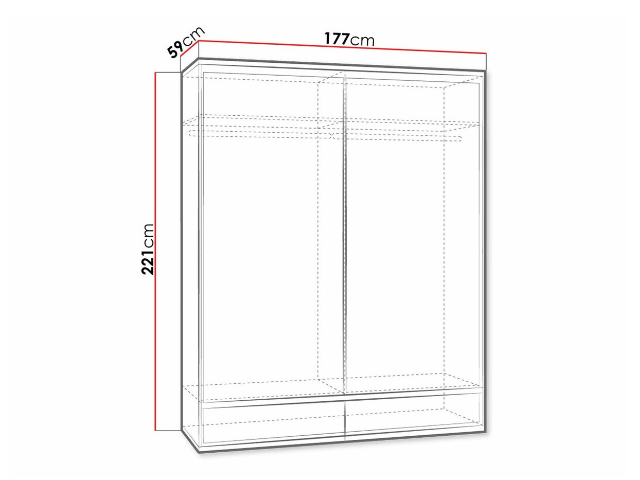 Kledingkast Etrmoni 109 (Licht hout + Eiken)