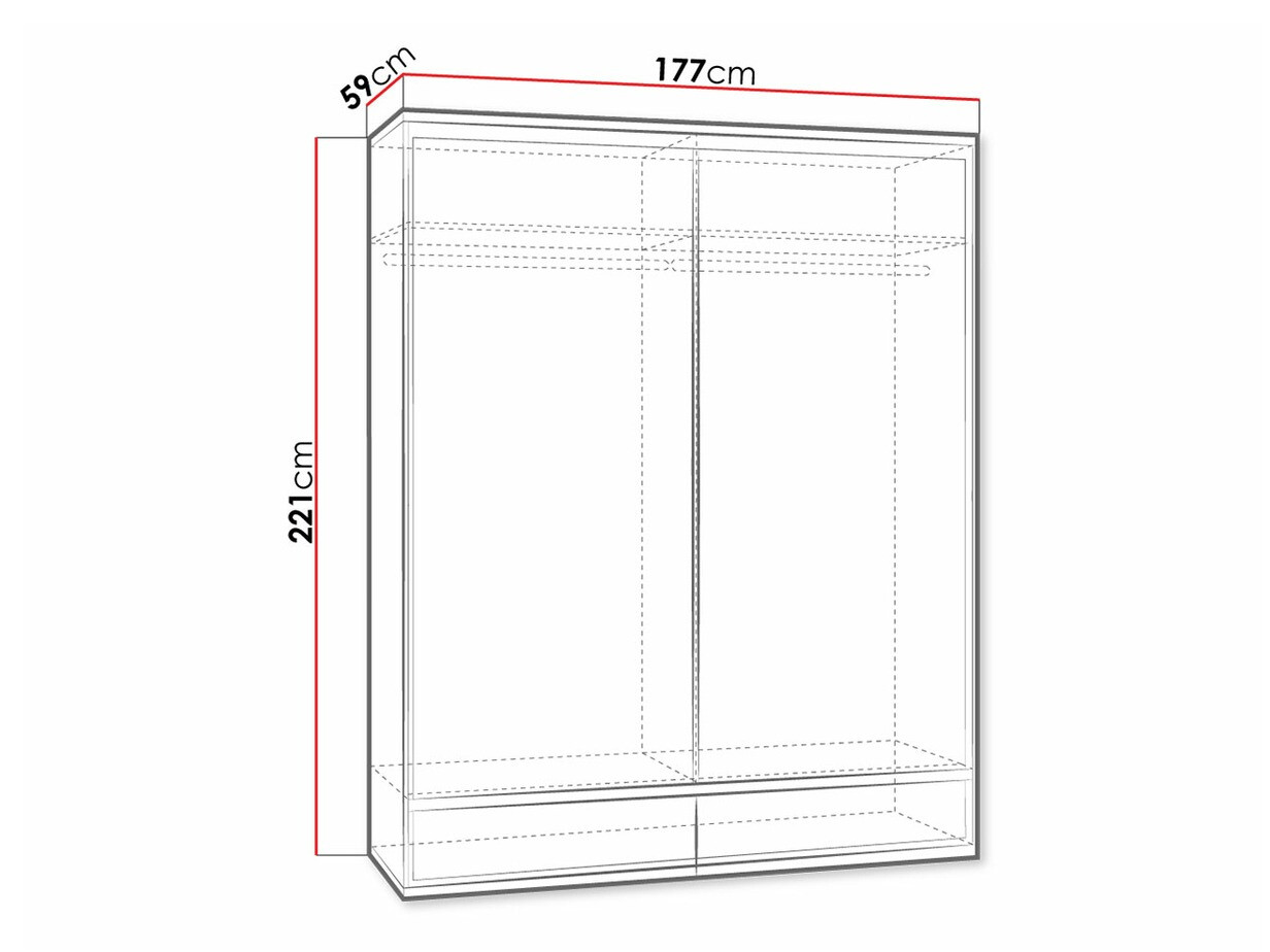 Kledingkast Etrmoni 109 (Licht hout)