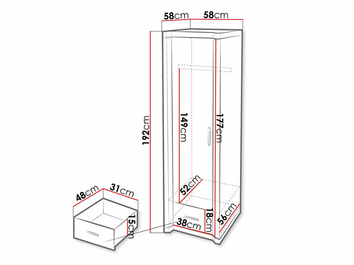 Kledingkast Lorelie 117 (Sonoma eik)