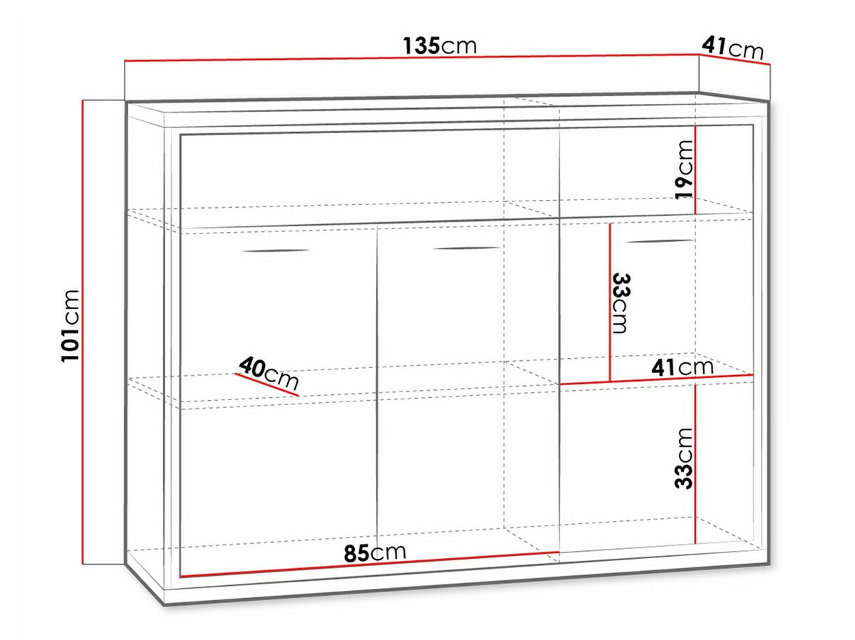 Ladekast Etrmoni 104 (Licht hout + Eiken)