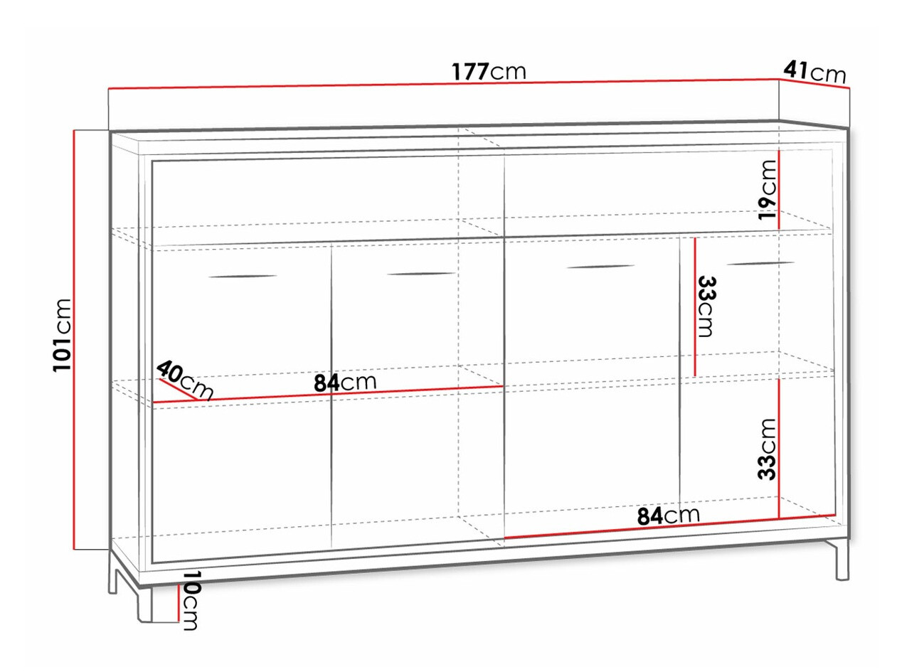 Ladekast Etrmoni 105 (Licht hout + Eiken)