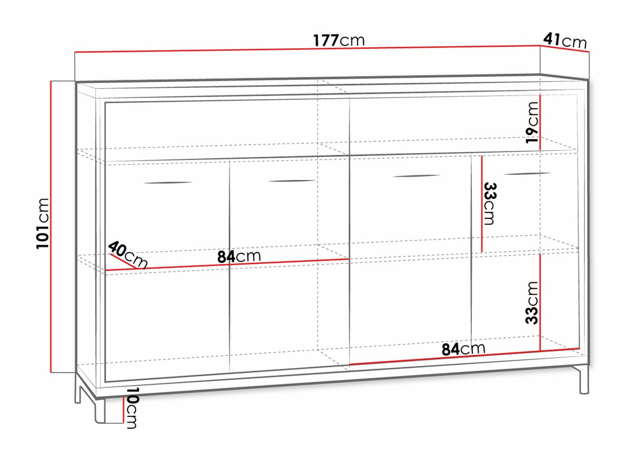 Ladekast Etrmoni 105 (Licht hout + Eiken)