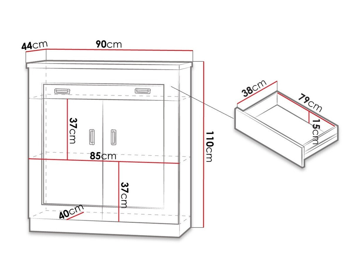 Ladekast Lircava 101 (Lefkas eik)