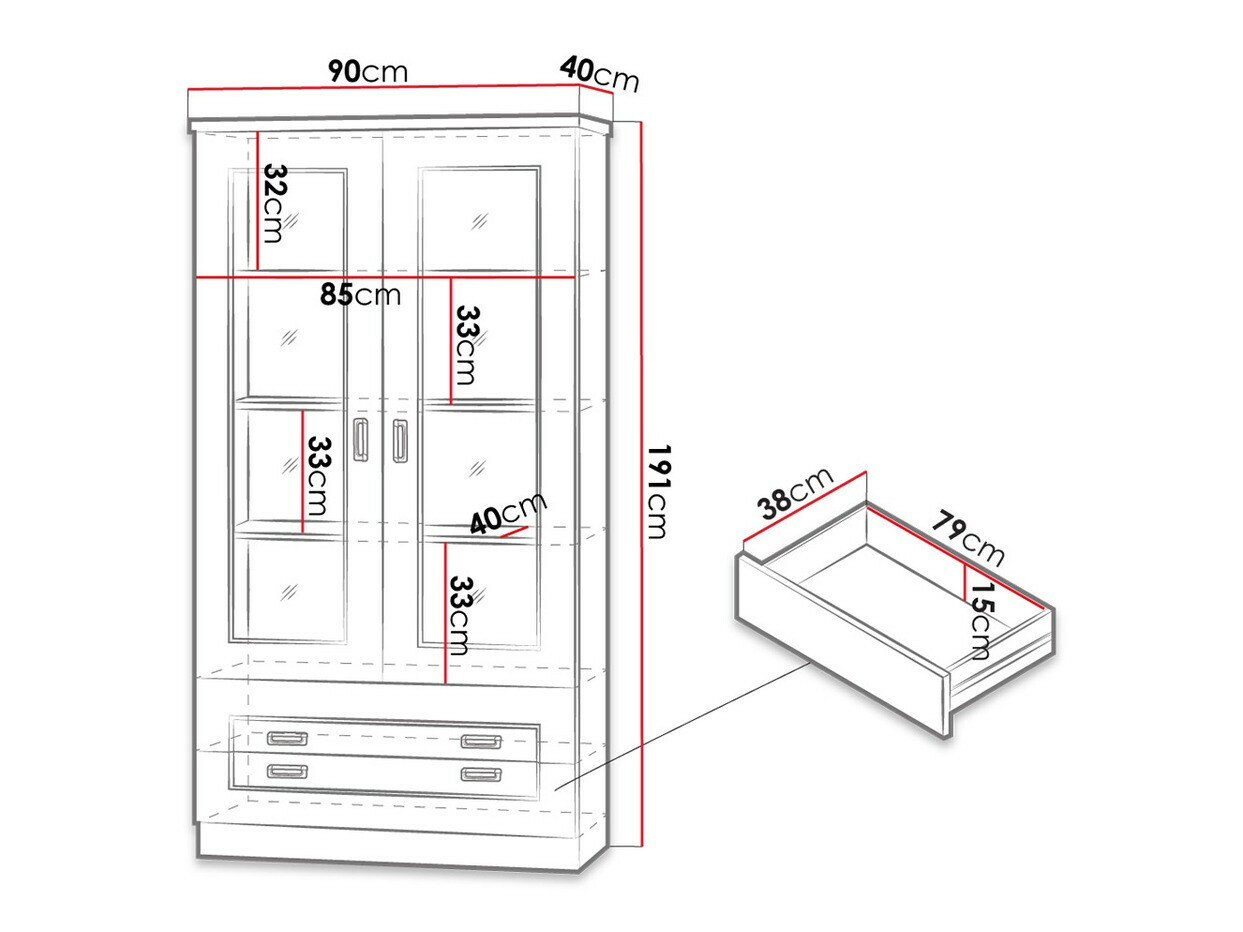 Boekenkast Lircava 107 (Verouderd eiken)