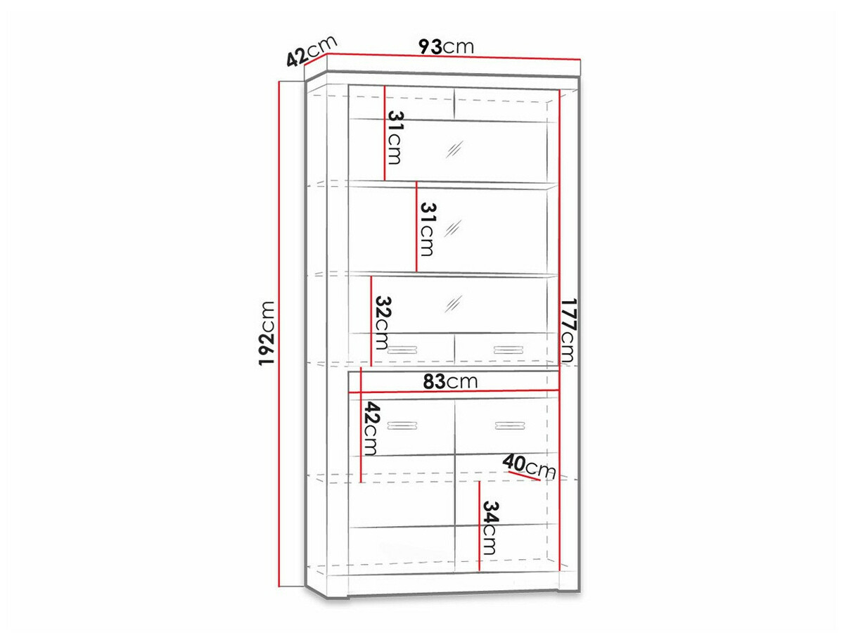 Boekenkast Serfeno 101 (Donker essen)