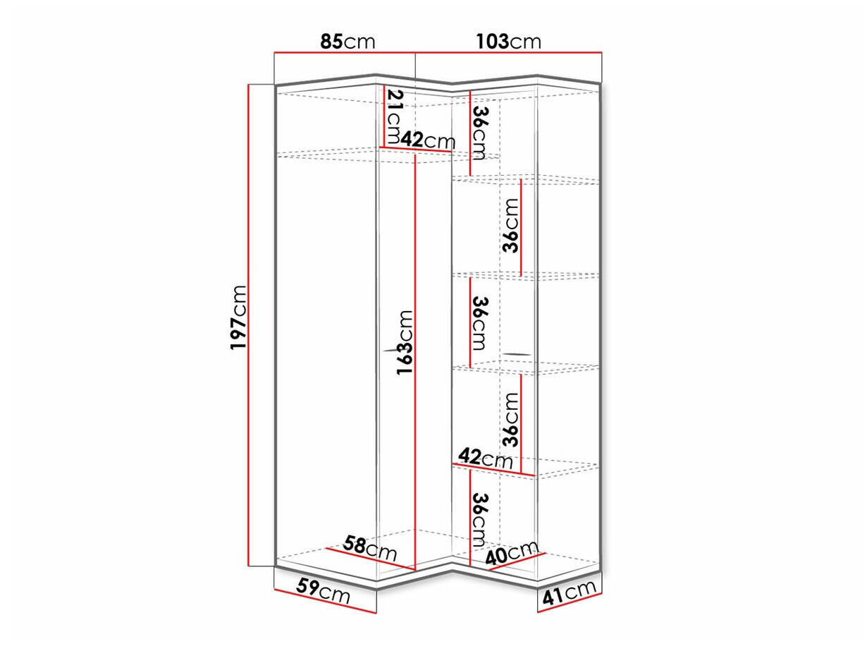 Hoekkledingkast Etrmoni 110
