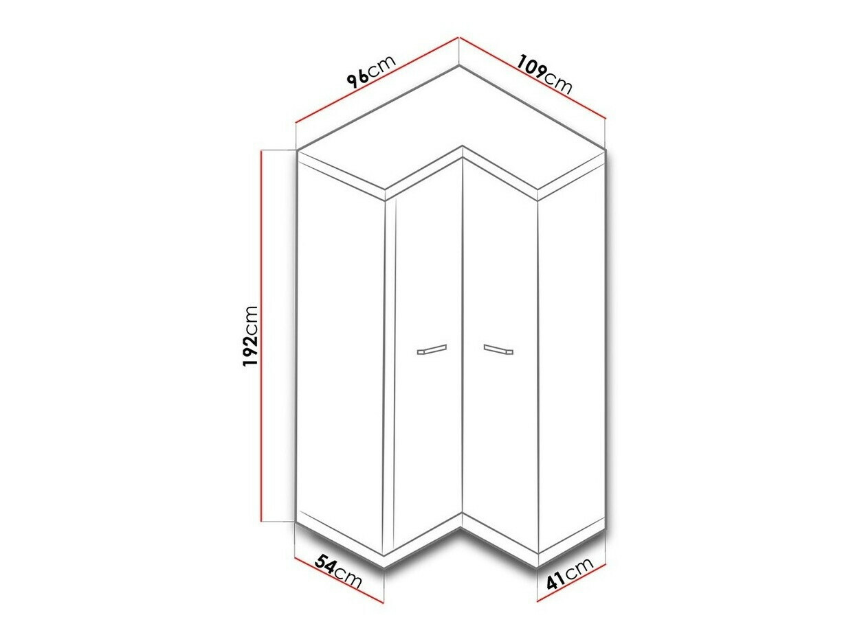 Hoekkledingkast Fiomeri 127 (Eik Santana)