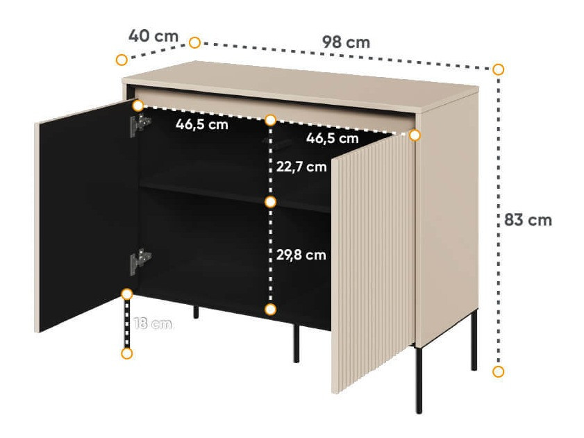 Dressoir Fernolu 101 (Beige + Zwart)