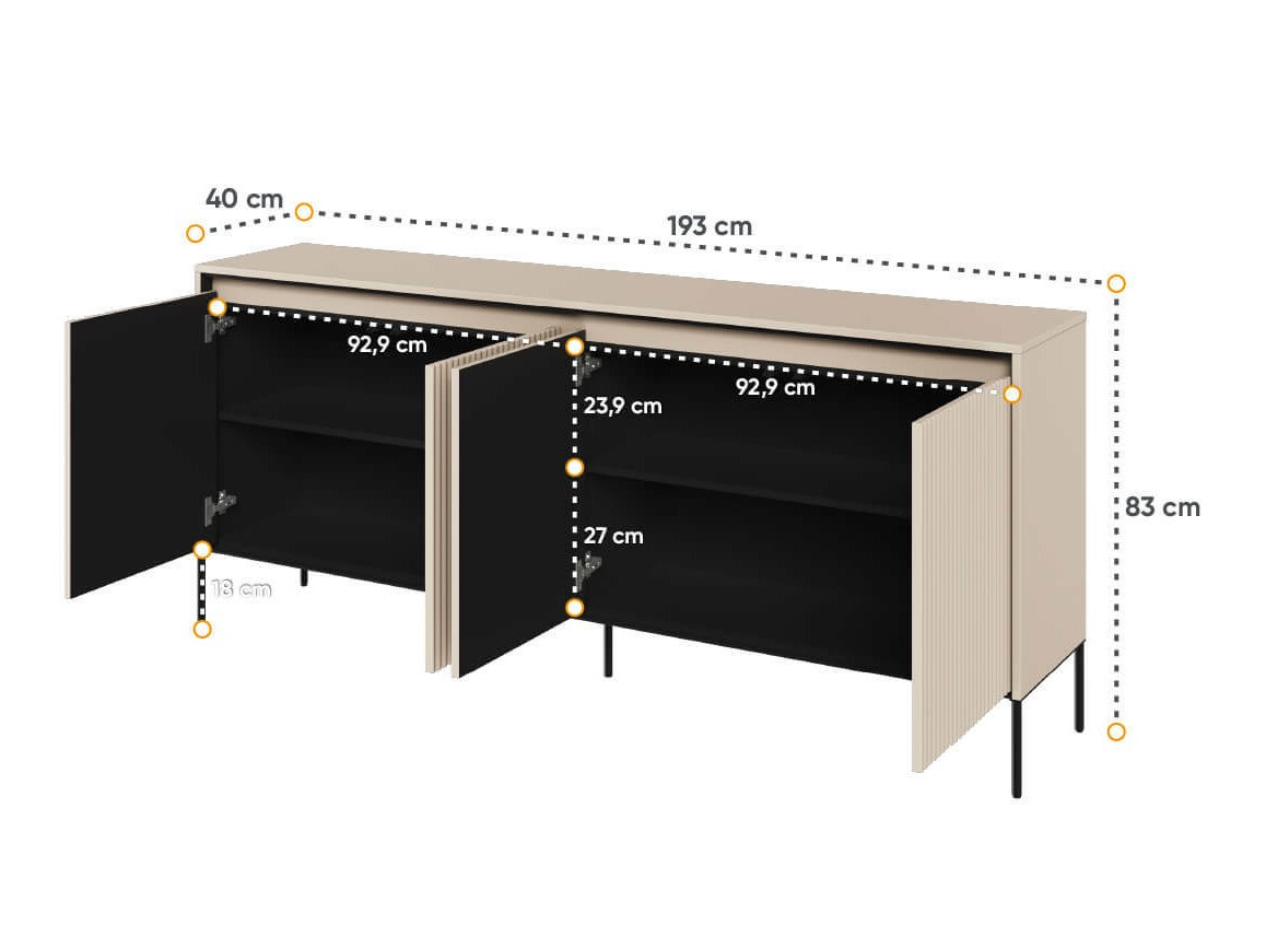 Dressoir Fernolu 103 (Beige + Zwart)