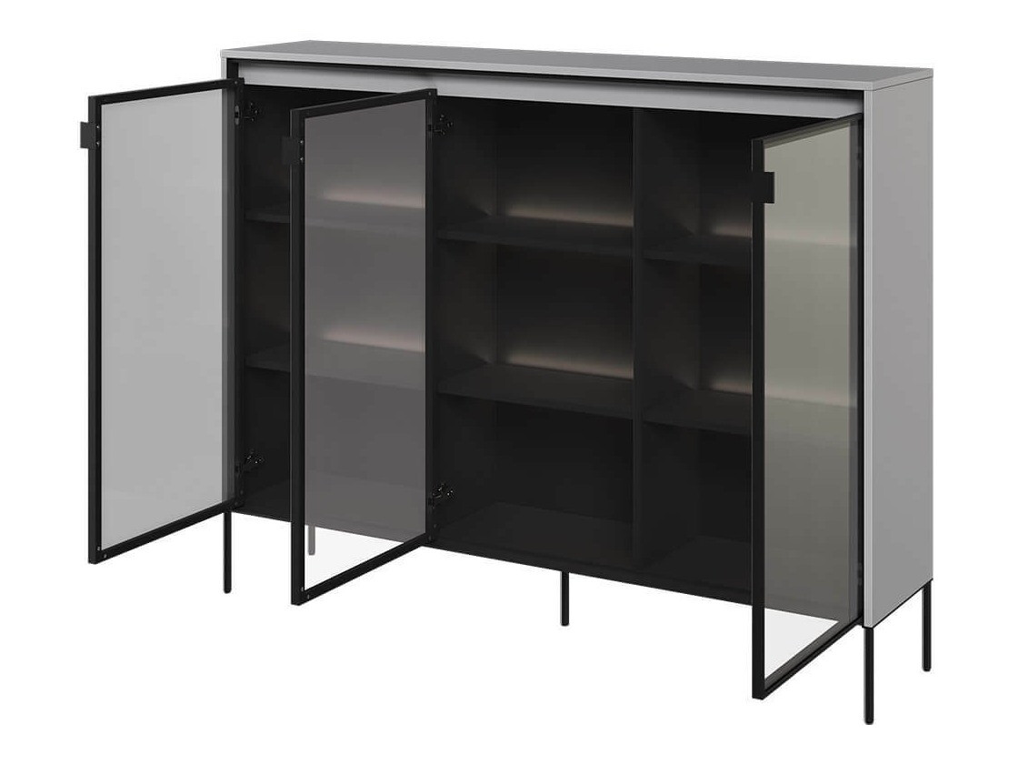 Dressoir Fernolu 108 (Grijs + Zwart)