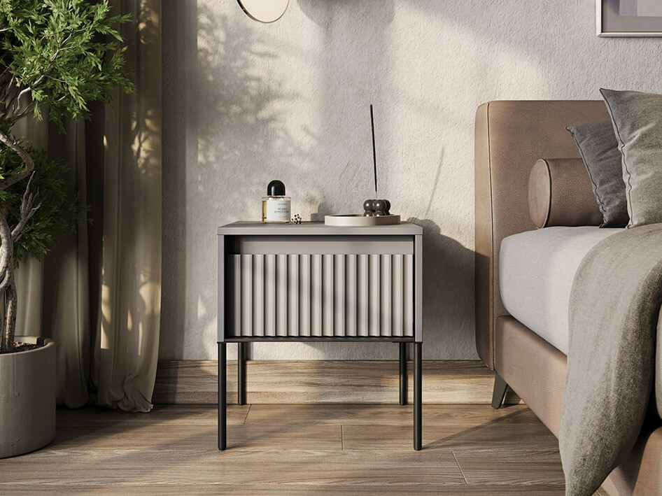 Nachtkastje Fernolu 111 (Grijs + Zwart)