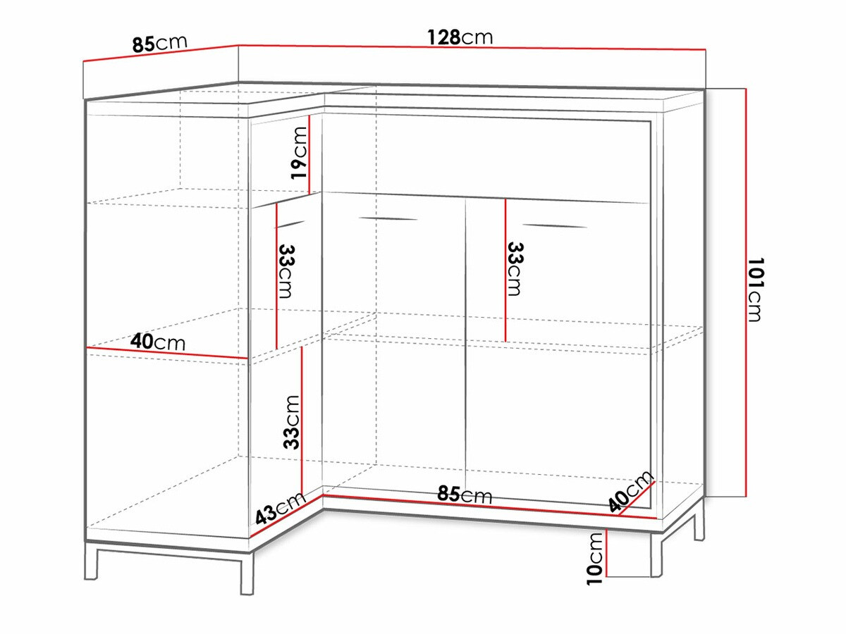 Hoekladekast Etrmoni 121 (Licht hout)