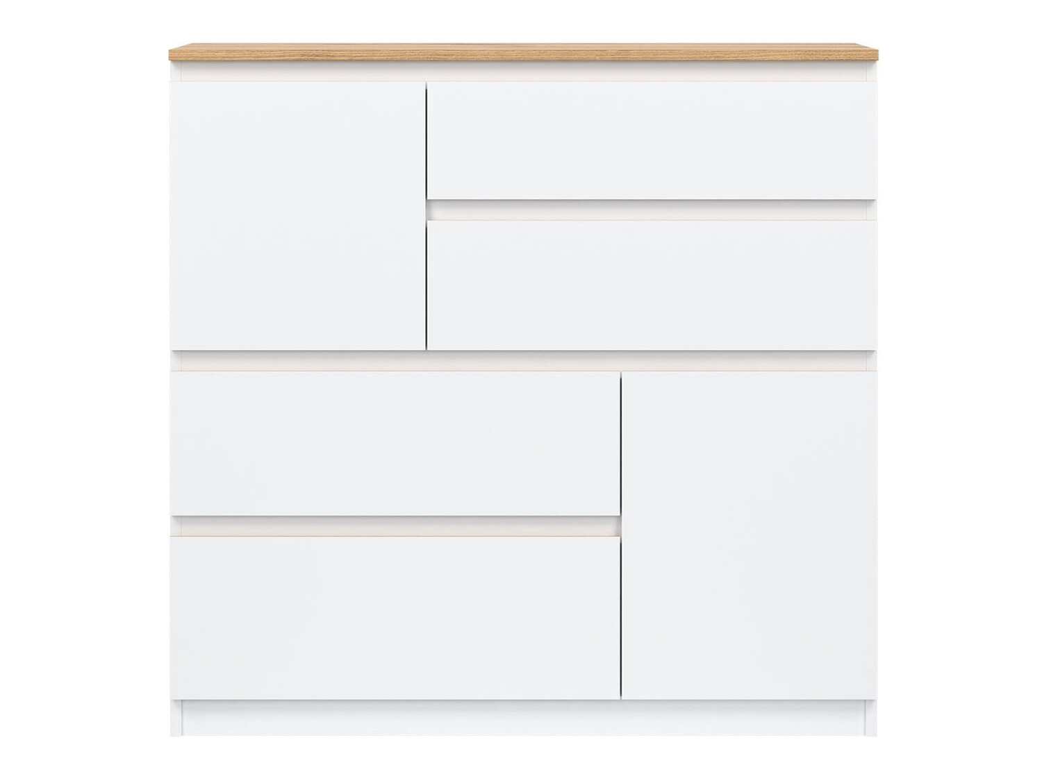 Ladekast Catelbi 105 (Wit + Eiken)