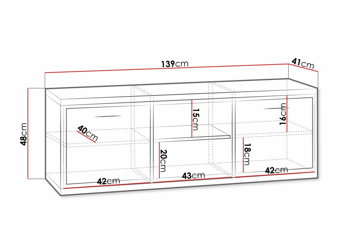 TV-meubel Etrmoni 112 (Licht hout)