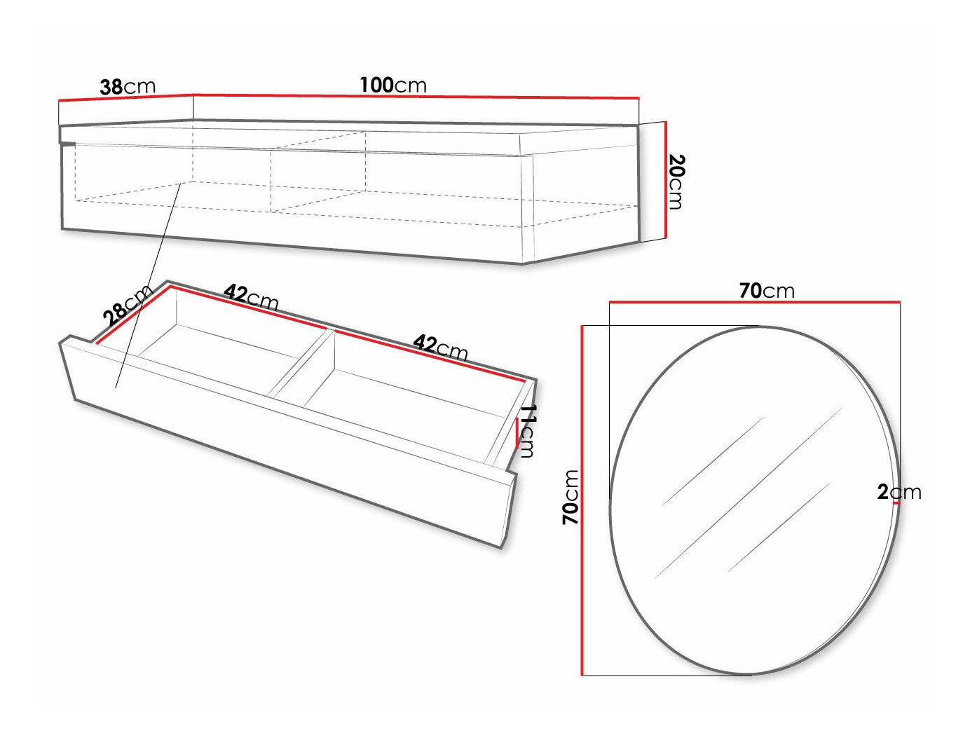 Kaptafel Providence 188 (Zwart + Glanzend zwart)