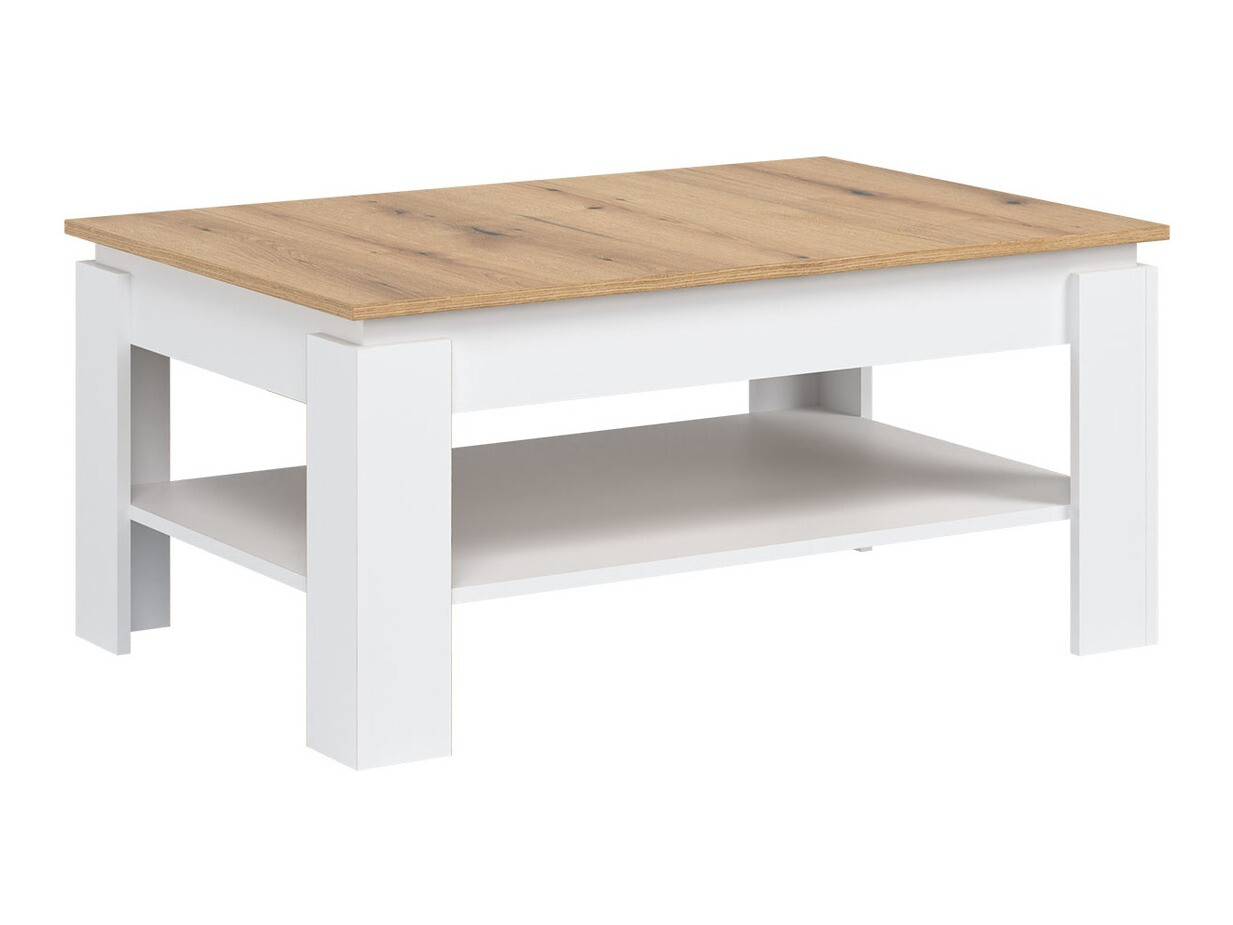 Salontafel Catelbi 115 (Wit + Eiken)