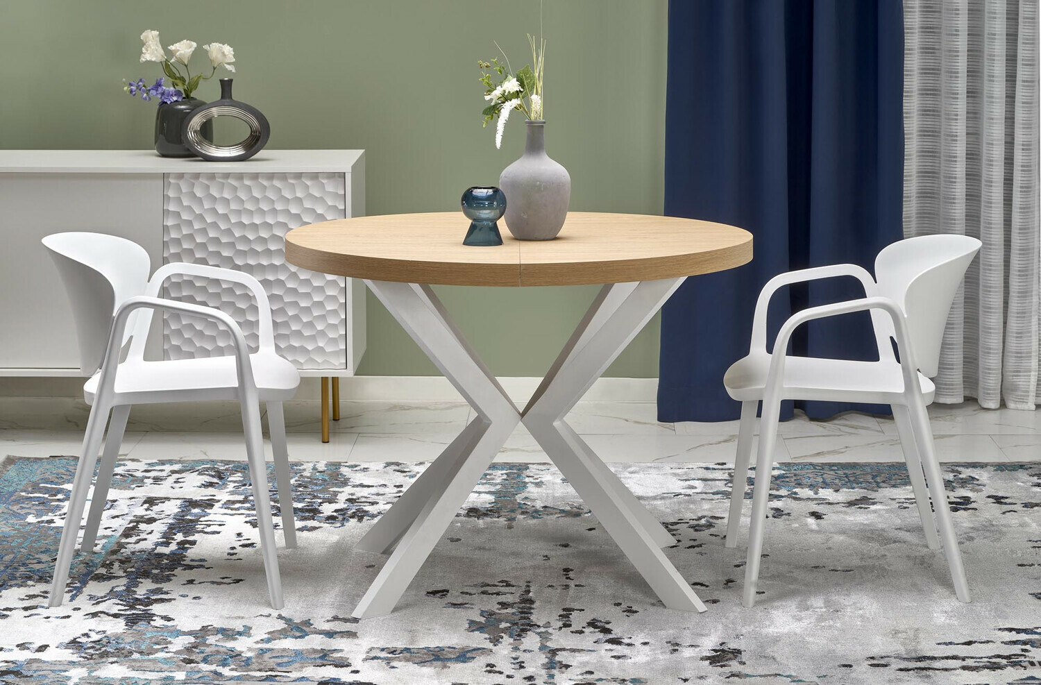 Tafel Houston 1495 (Gouden eik + Wit)