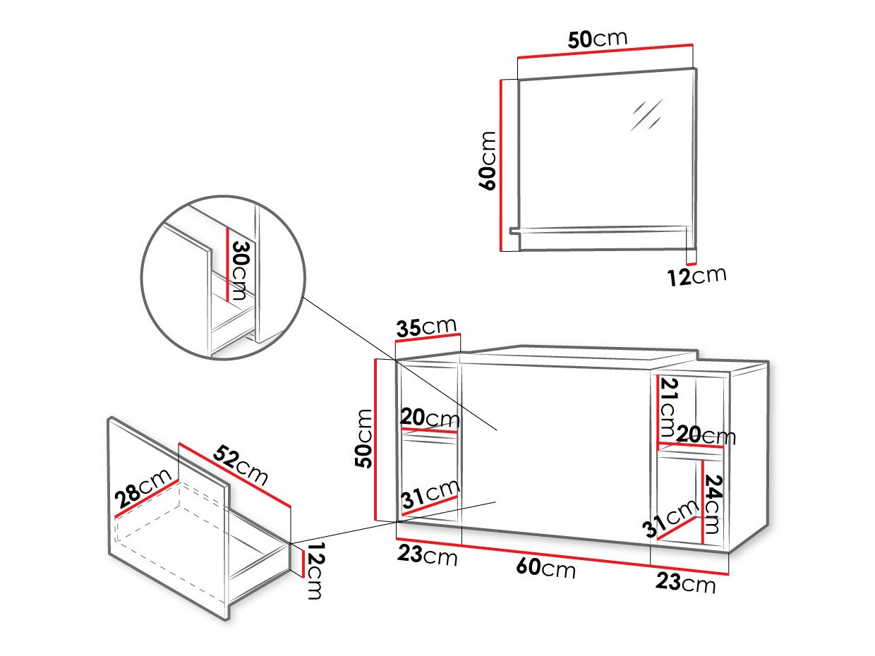 Badkamerset Comfivo Livciro 108 (Wit)
