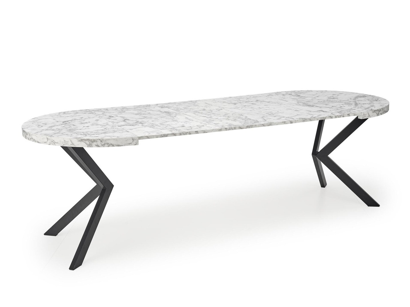 Tafel Houston 1495 (Wit marmer + Zwart)