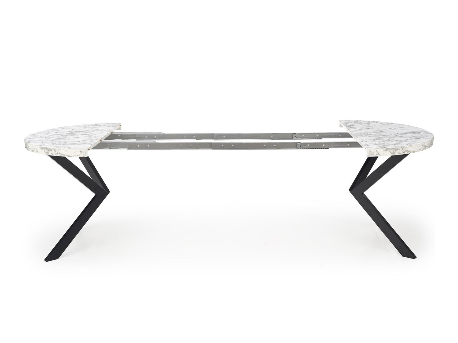 Tafel Houston 1495 (Wit marmer + Zwart)