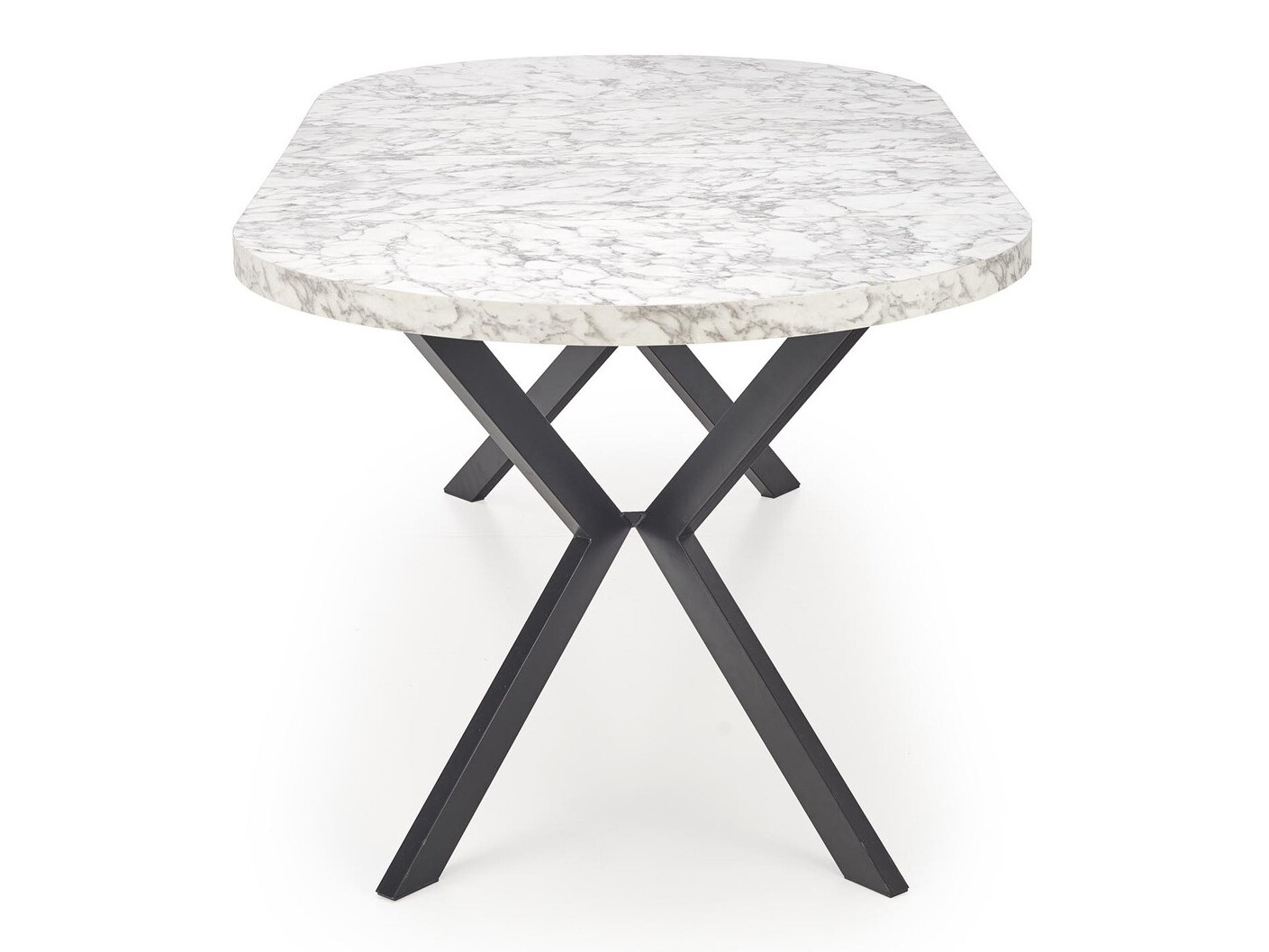 Tafel Houston 1495 (Wit marmer + Zwart)