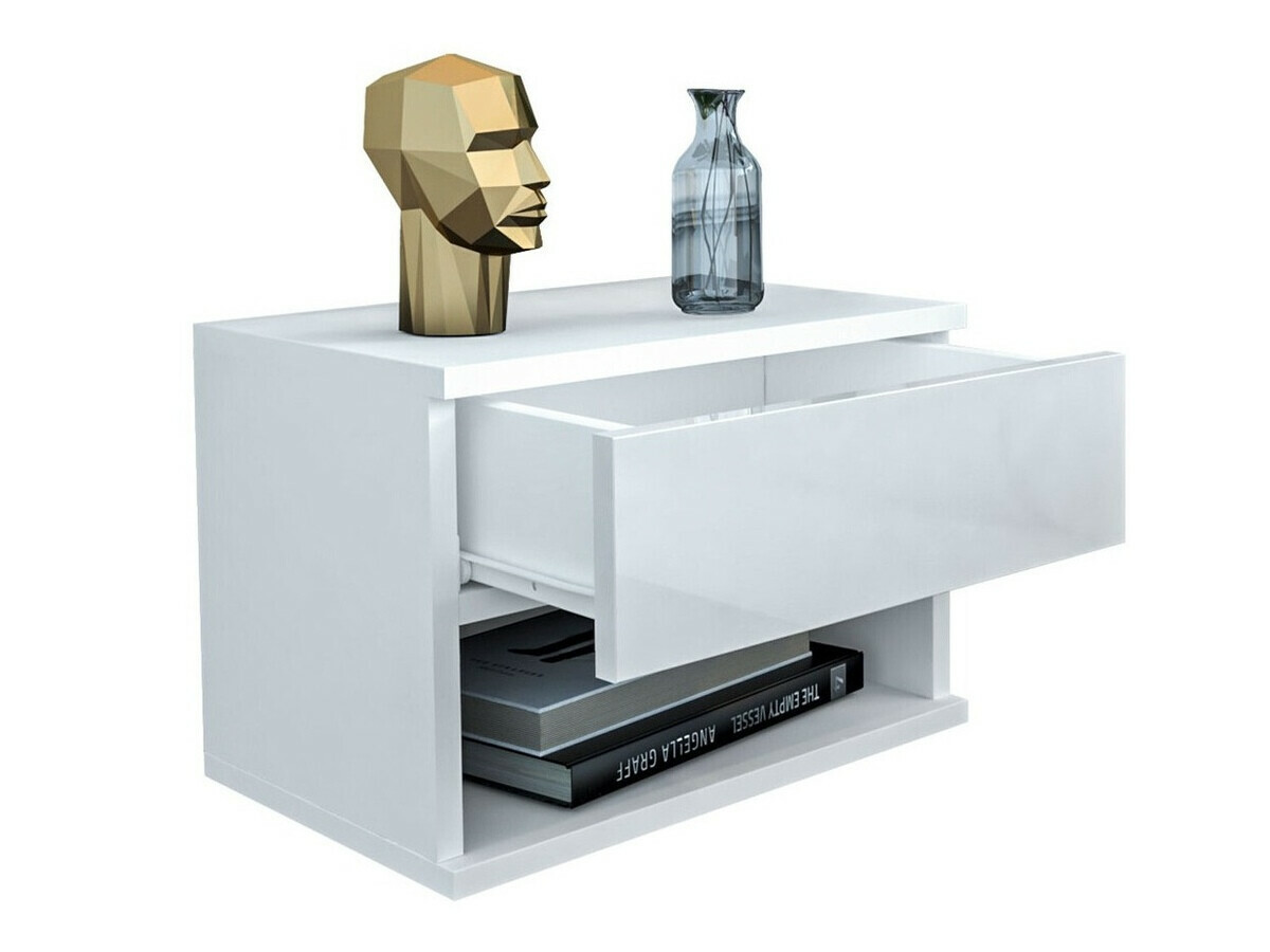 Nachtkastje Papilix (Wit + Glanzend wit)