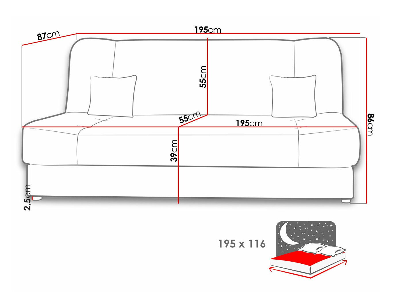 Slaapbank Comfivo 136 (Poso 01)