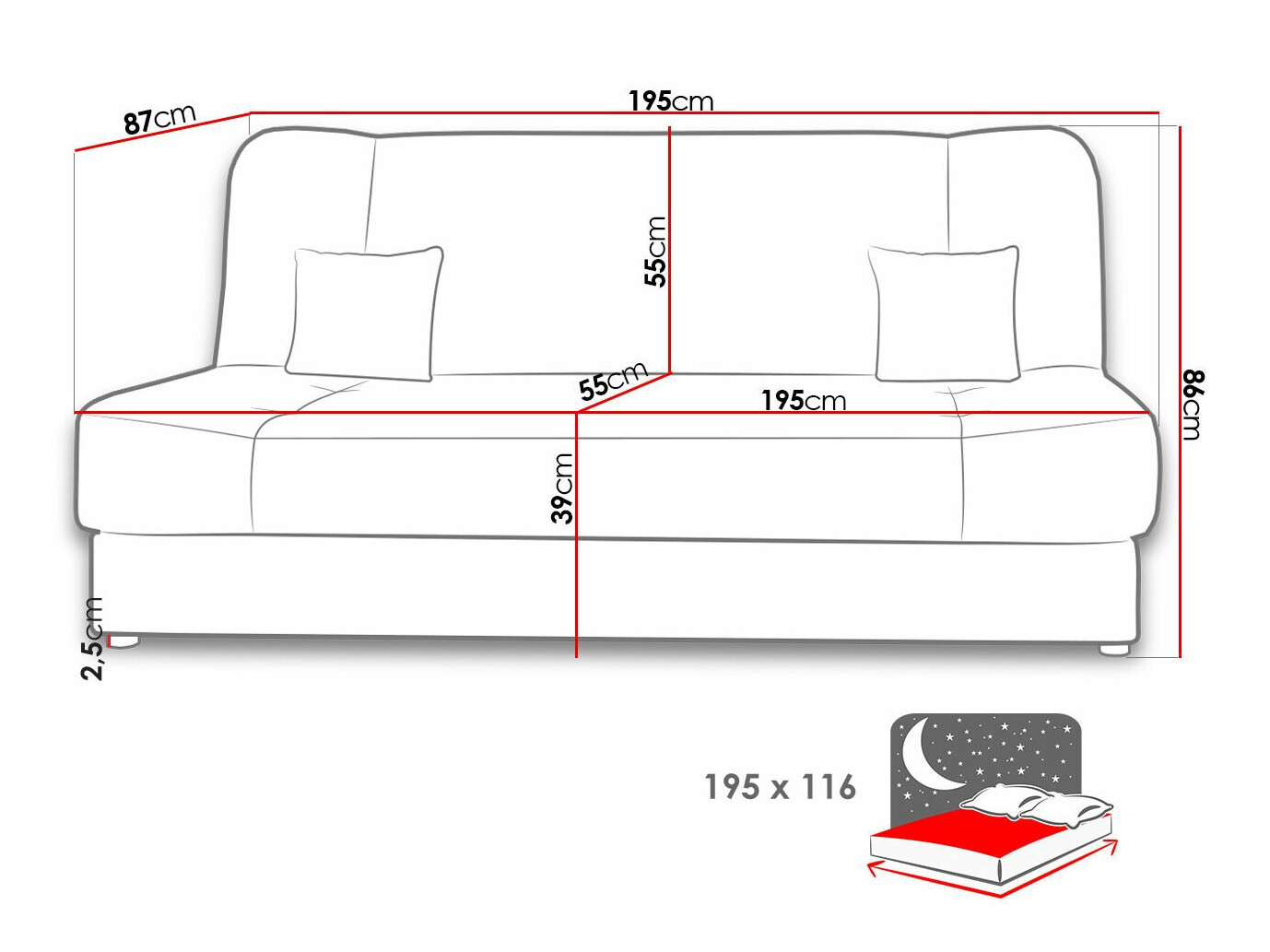 Slaapbank Comfivo 136 (Poso 110)